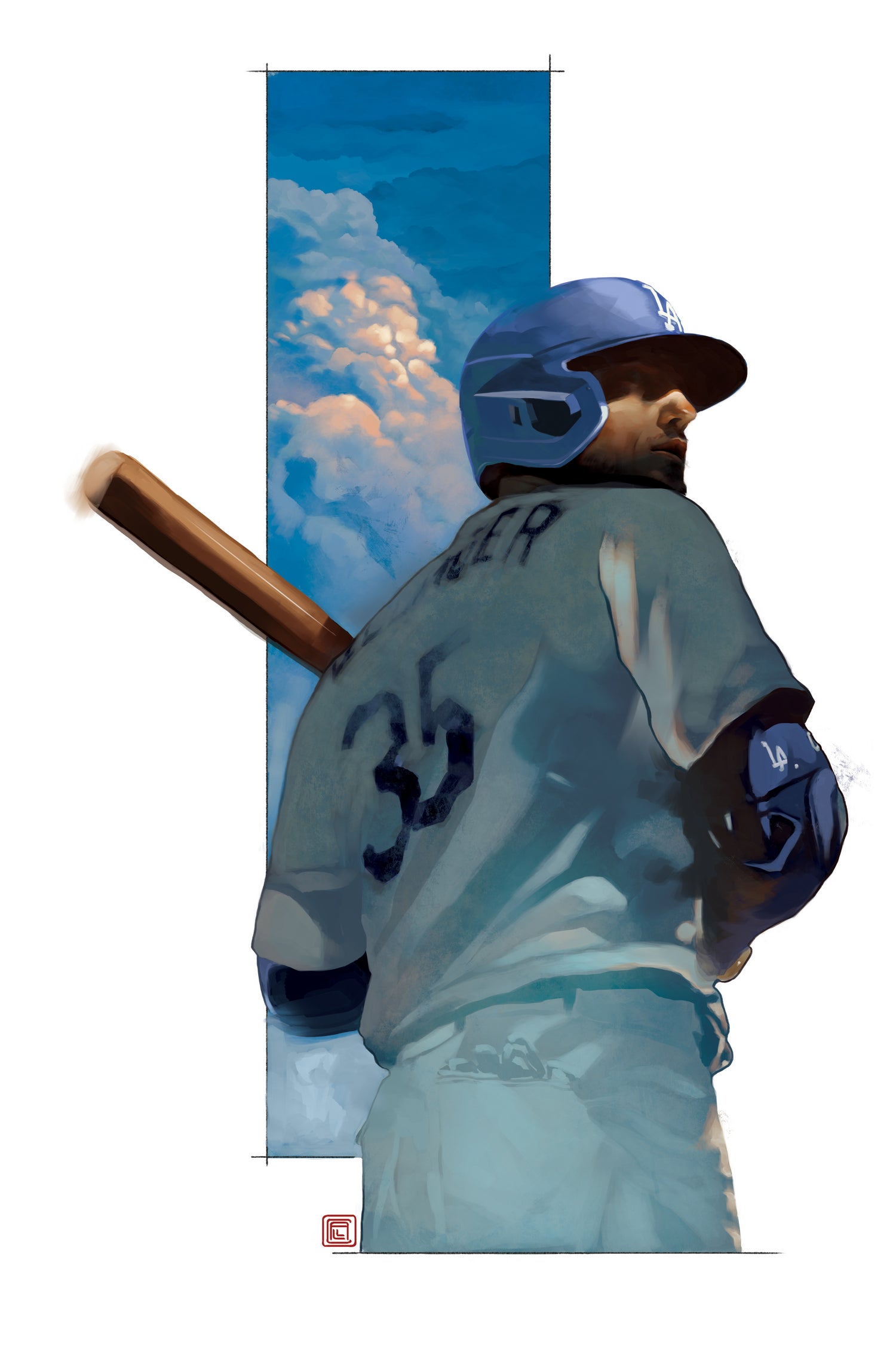 At Bat by Claudia Labarca on GIANT ART - blue digital painting