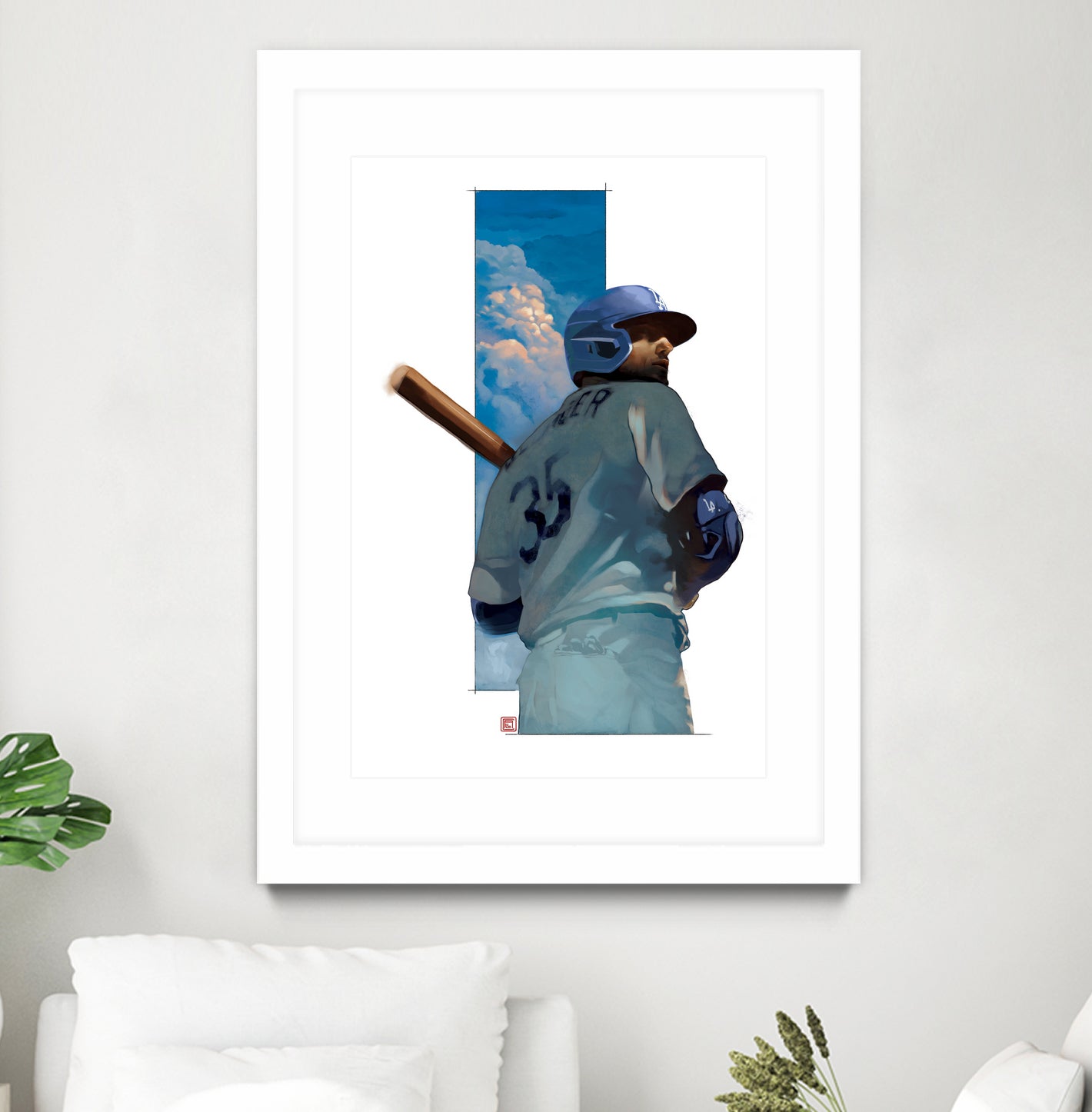 At Bat by Claudia Labarca on GIANT ART - blue digital painting