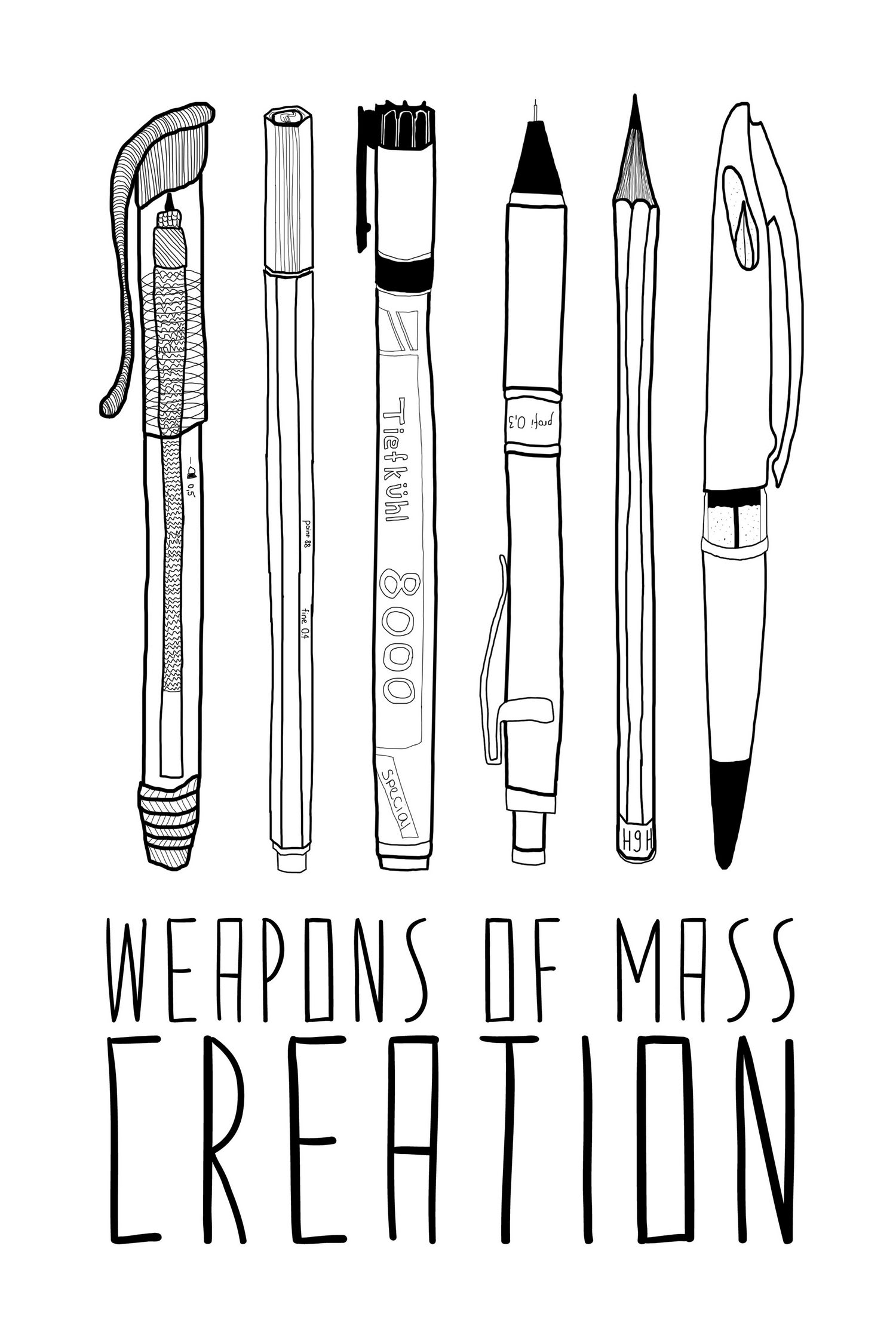 WEAPONS OF MASS CREATION by Bianca Green on GIANT ART - black typography