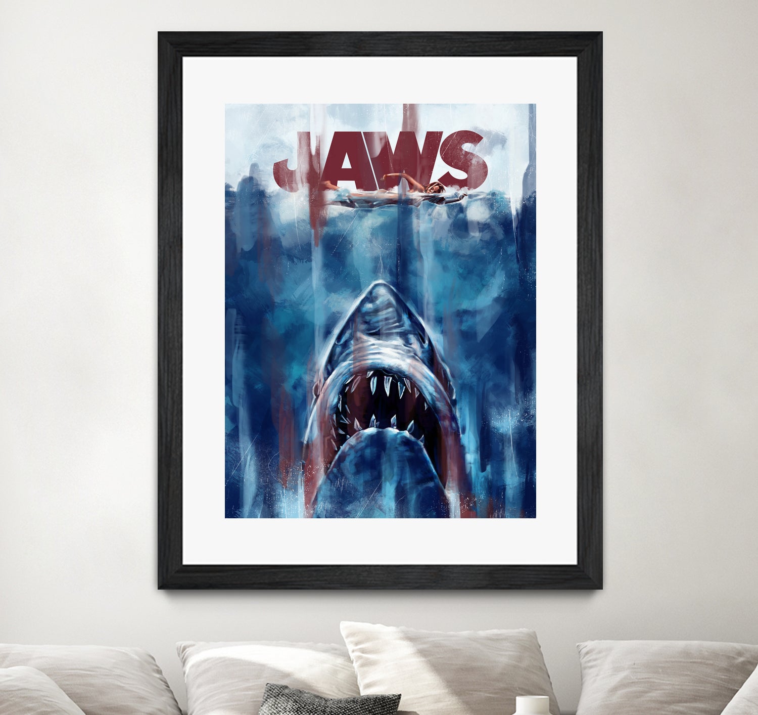 Jaws by Dmitry Belov on GIANT ART - blue digital drawing