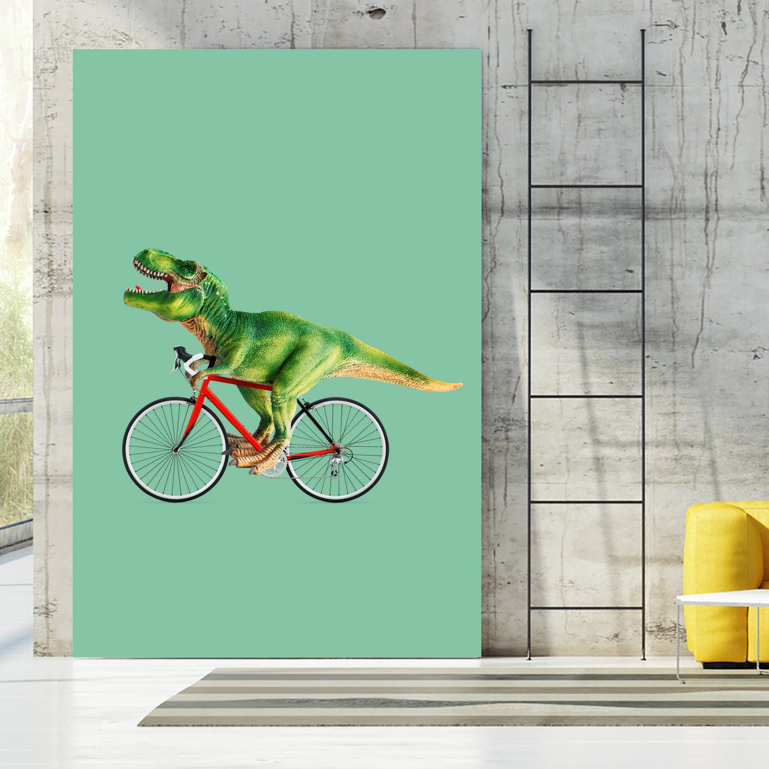 T-REX BIKE by Jonas Loose on GIANT ART - green photo manipulation