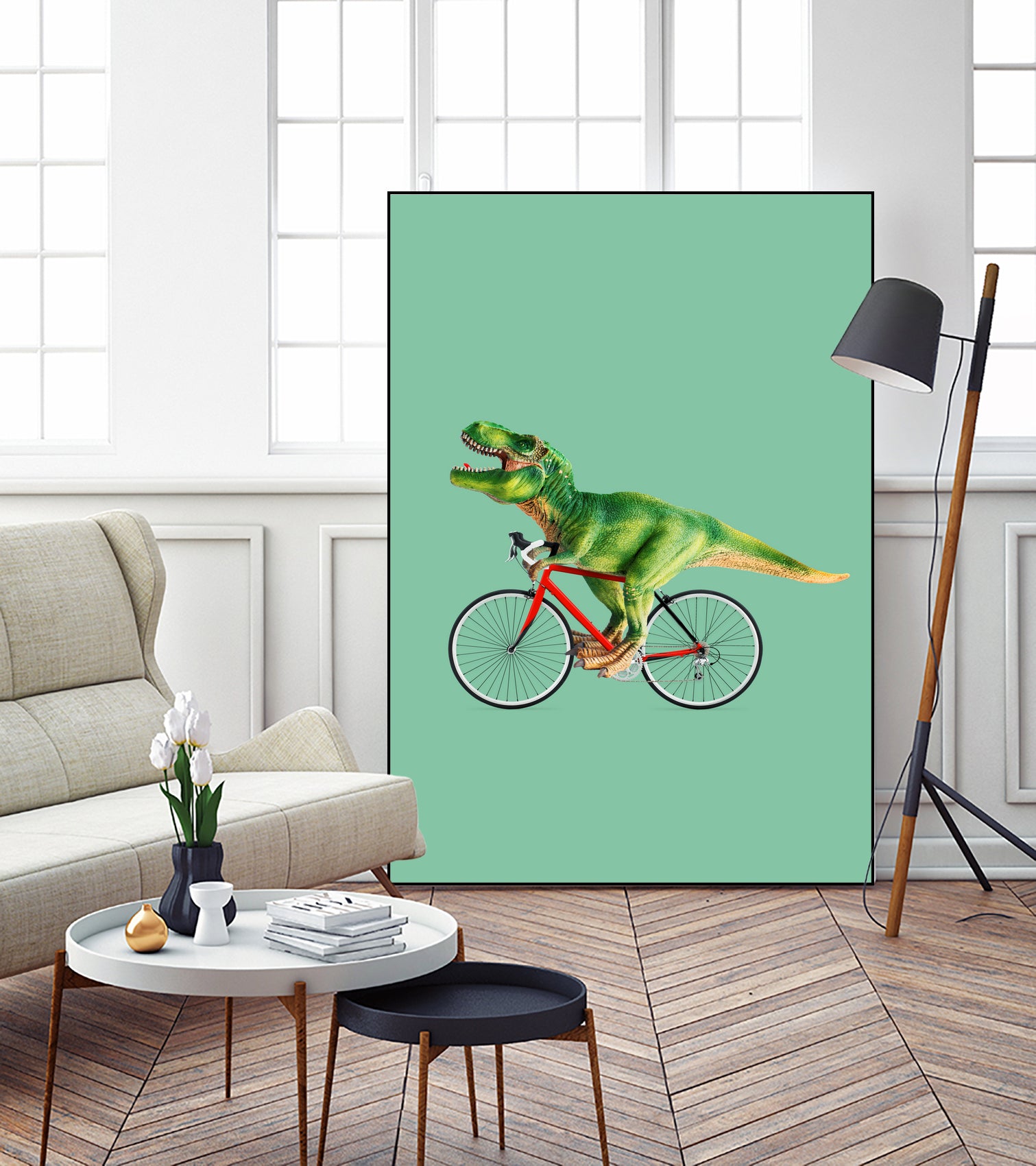 T-REX BIKE by Jonas Loose on GIANT ART - green photo manipulation