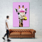 TENNIS GIRAFFE by Jonas Loose on GIANT ART - fuchsia photo manipulation