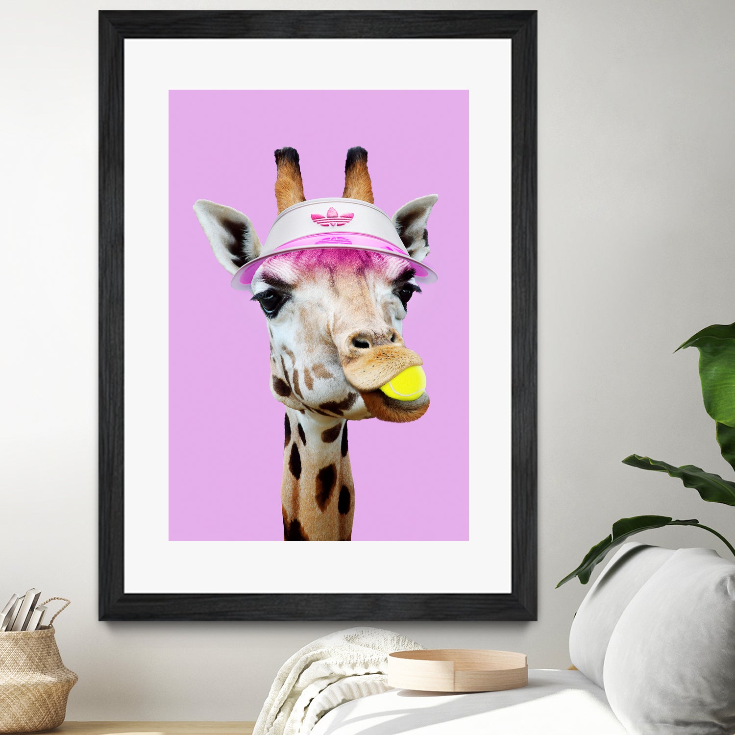 TENNIS GIRAFFE by Jonas Loose on GIANT ART - fuchsia photo manipulation