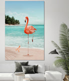 WANNABE FLAMINGO by Jonas Loose on GIANT ART - blue photo manipulation