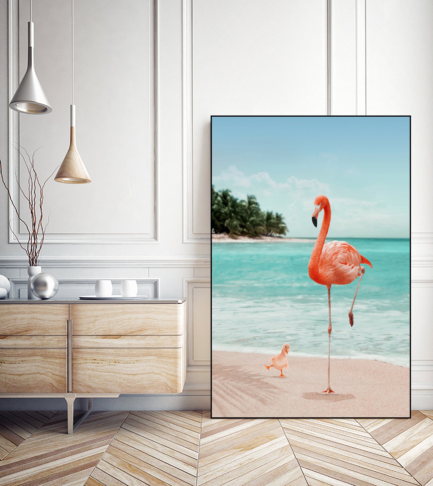 WANNABE FLAMINGO by Jonas Loose on GIANT ART - blue photo manipulation