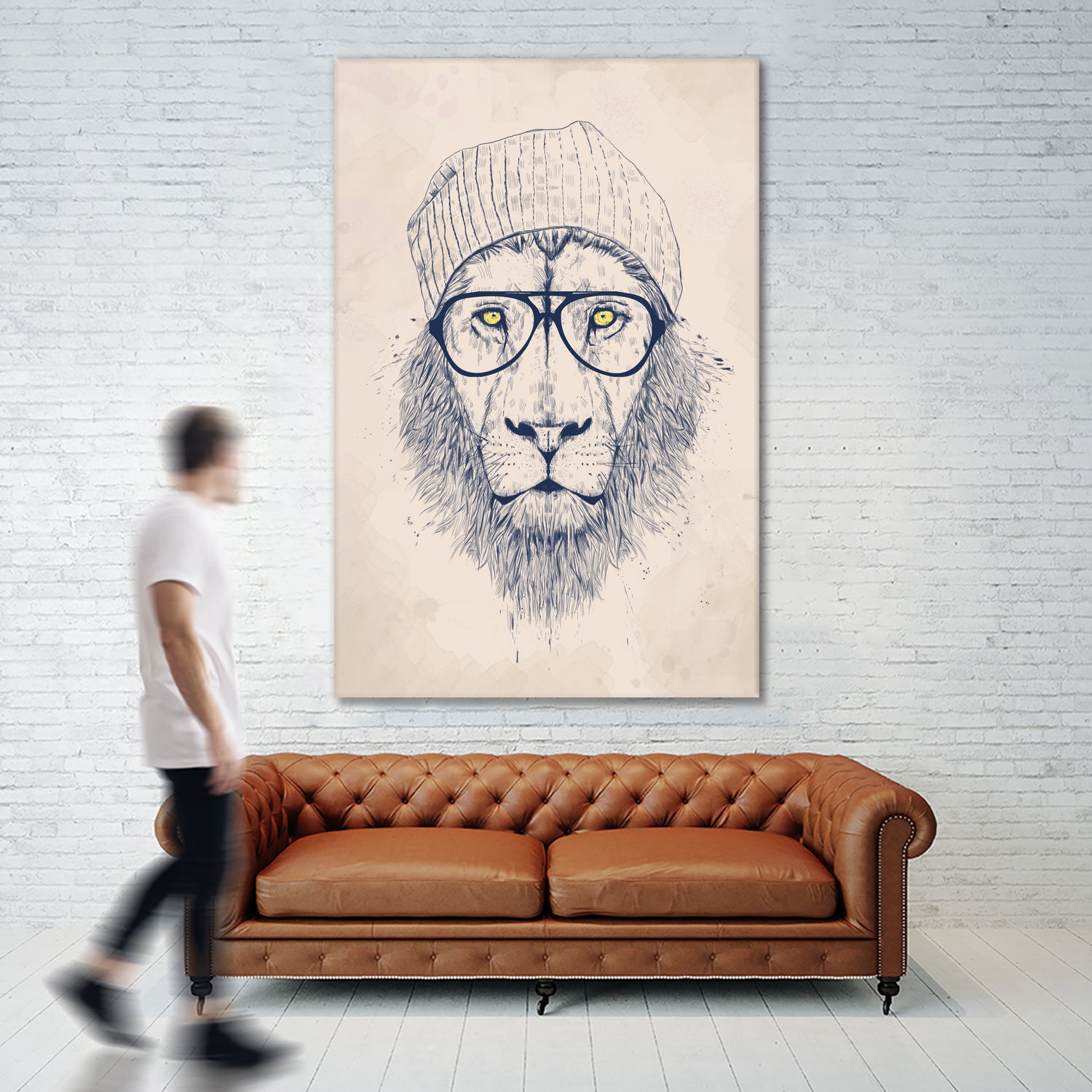 Cool lion by Solti Balázs on GIANT ART - brown digital painting