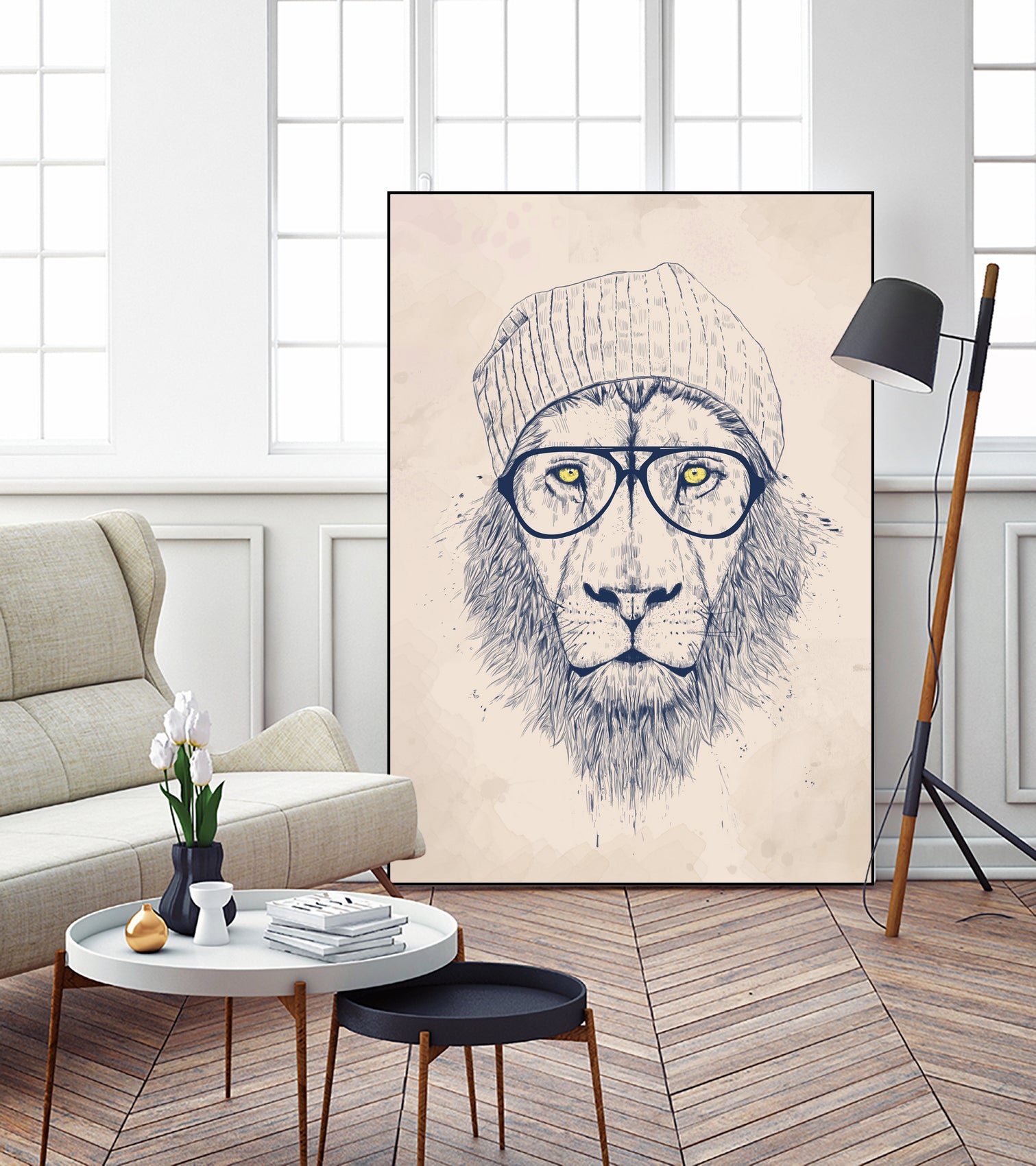 Cool lion by Solti Balázs on GIANT ART - brown digital painting