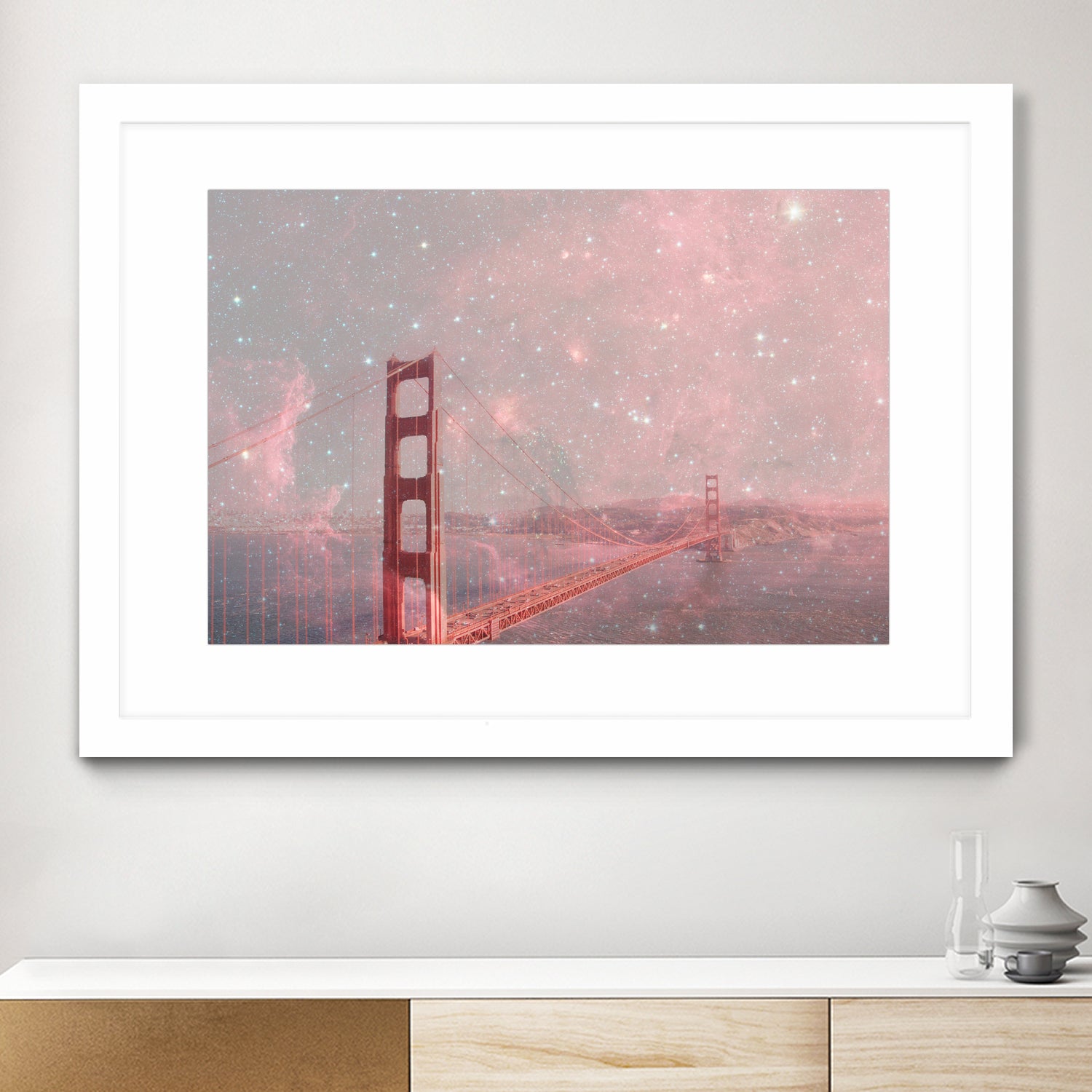 Stardust Covering San Francisco by Bianca Green on GIANT ART - pink photo illustration