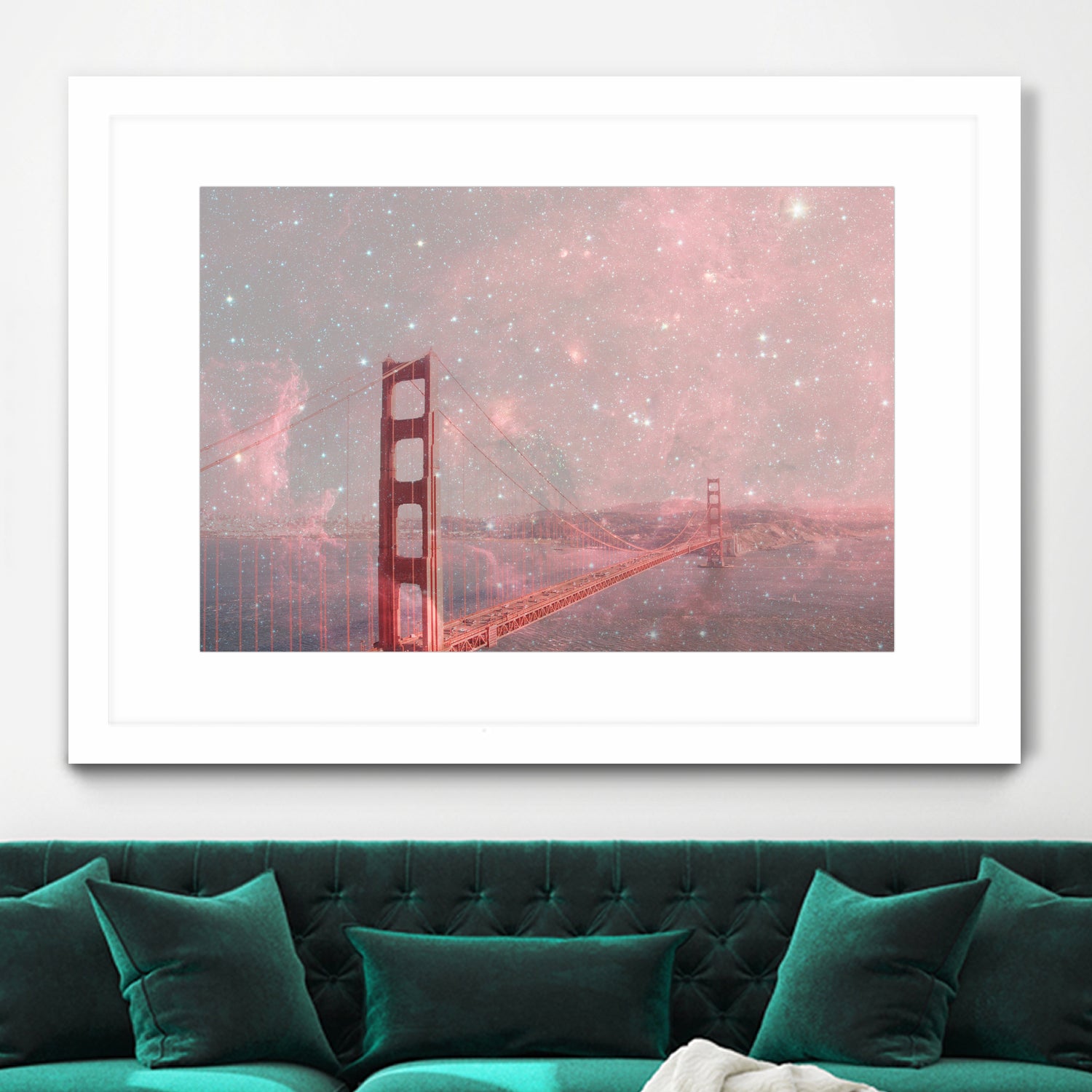 Stardust Covering San Francisco by Bianca Green on GIANT ART - pink photo illustration