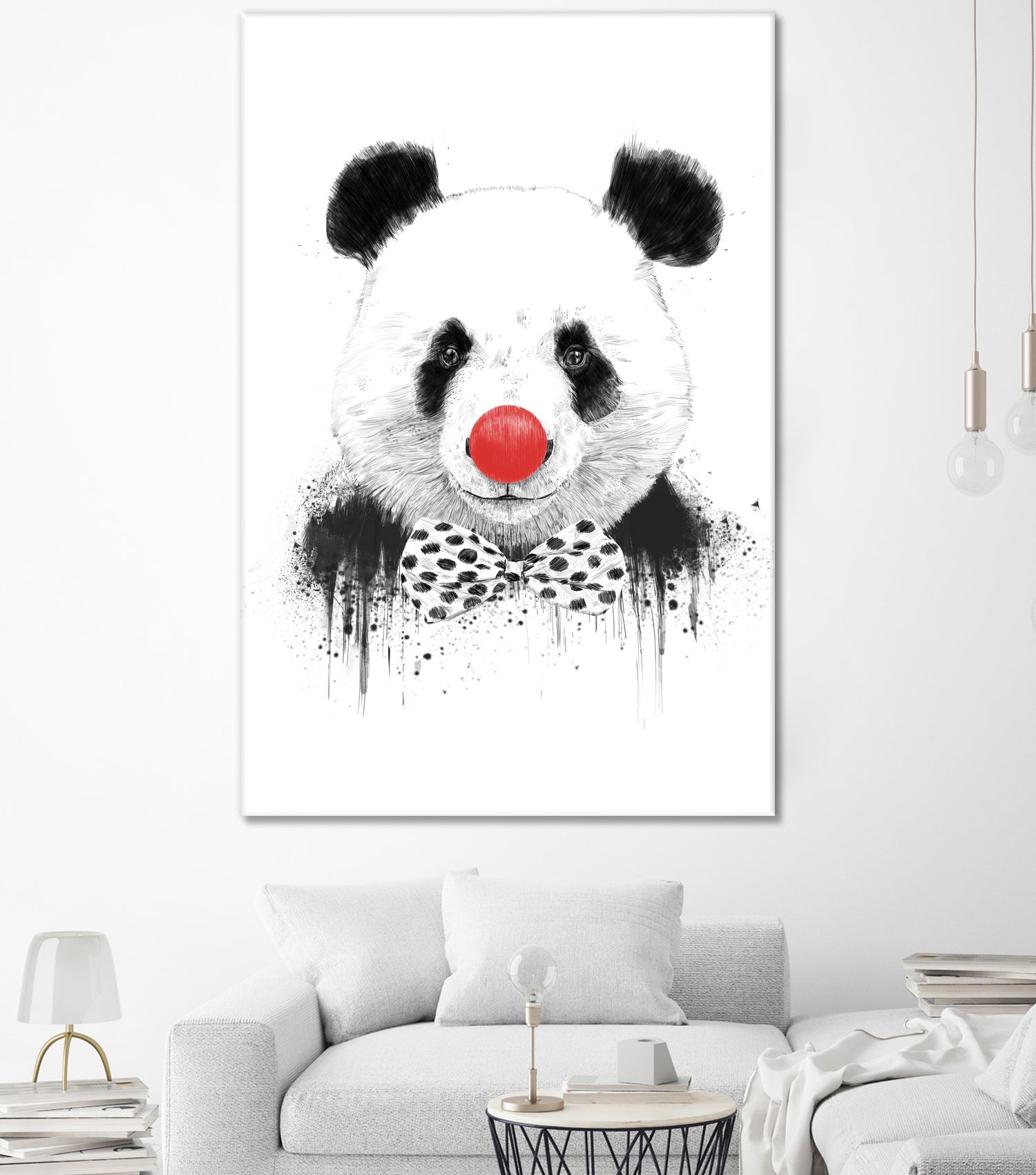 Clown panda by Solti Balázs on GIANT ART - black mixed media