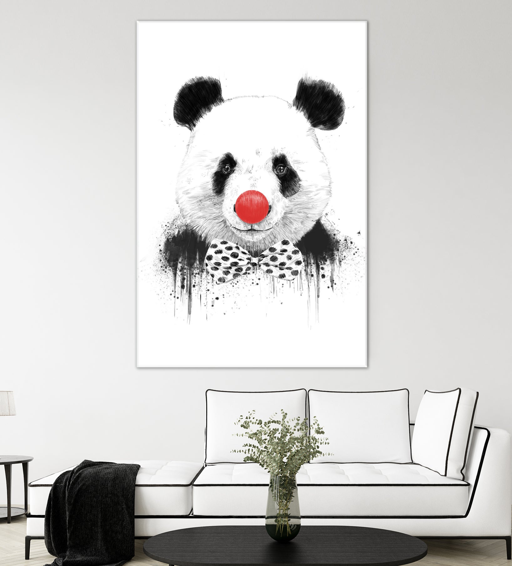 Clown panda by Solti Balázs on GIANT ART - black mixed media