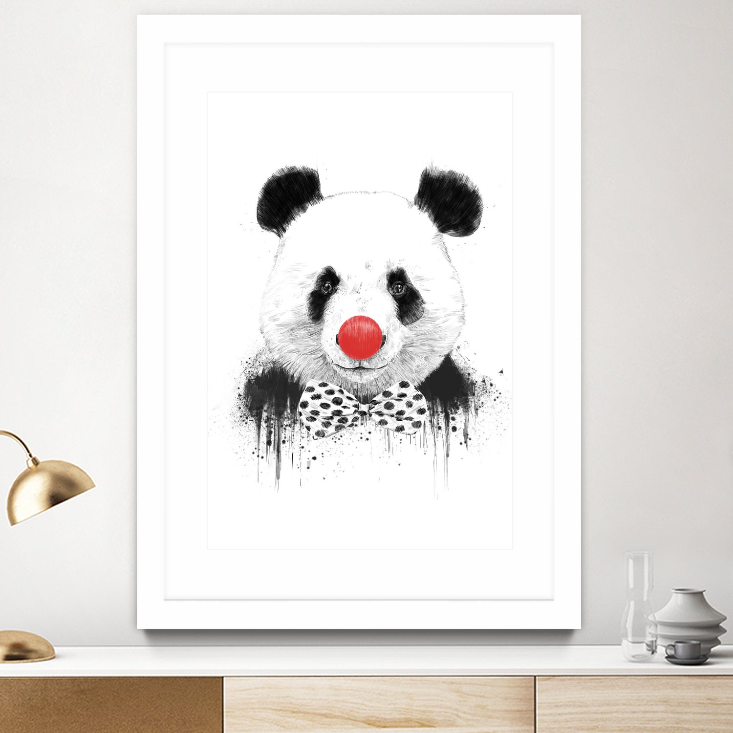 Clown panda by Solti Balázs on GIANT ART - black mixed media