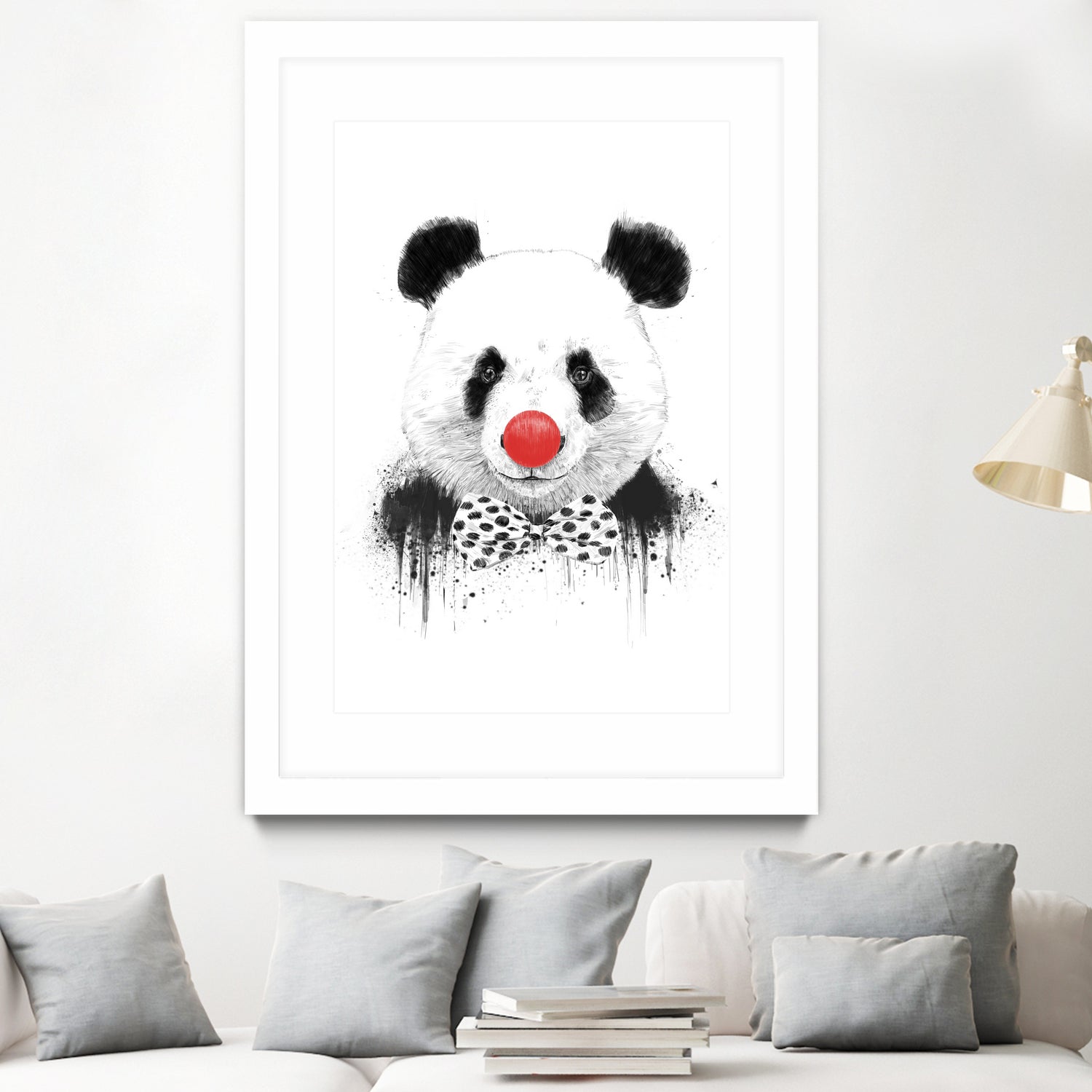 Clown panda by Solti Balázs on GIANT ART - black mixed media