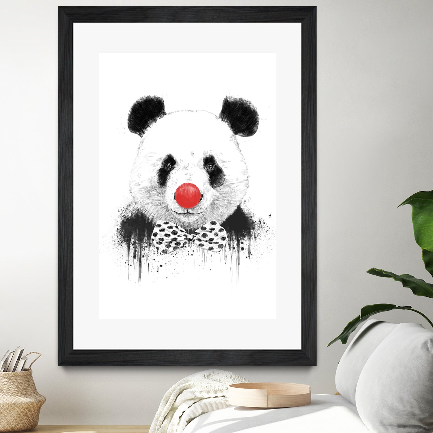 Clown panda by Solti Balázs on GIANT ART - black mixed media