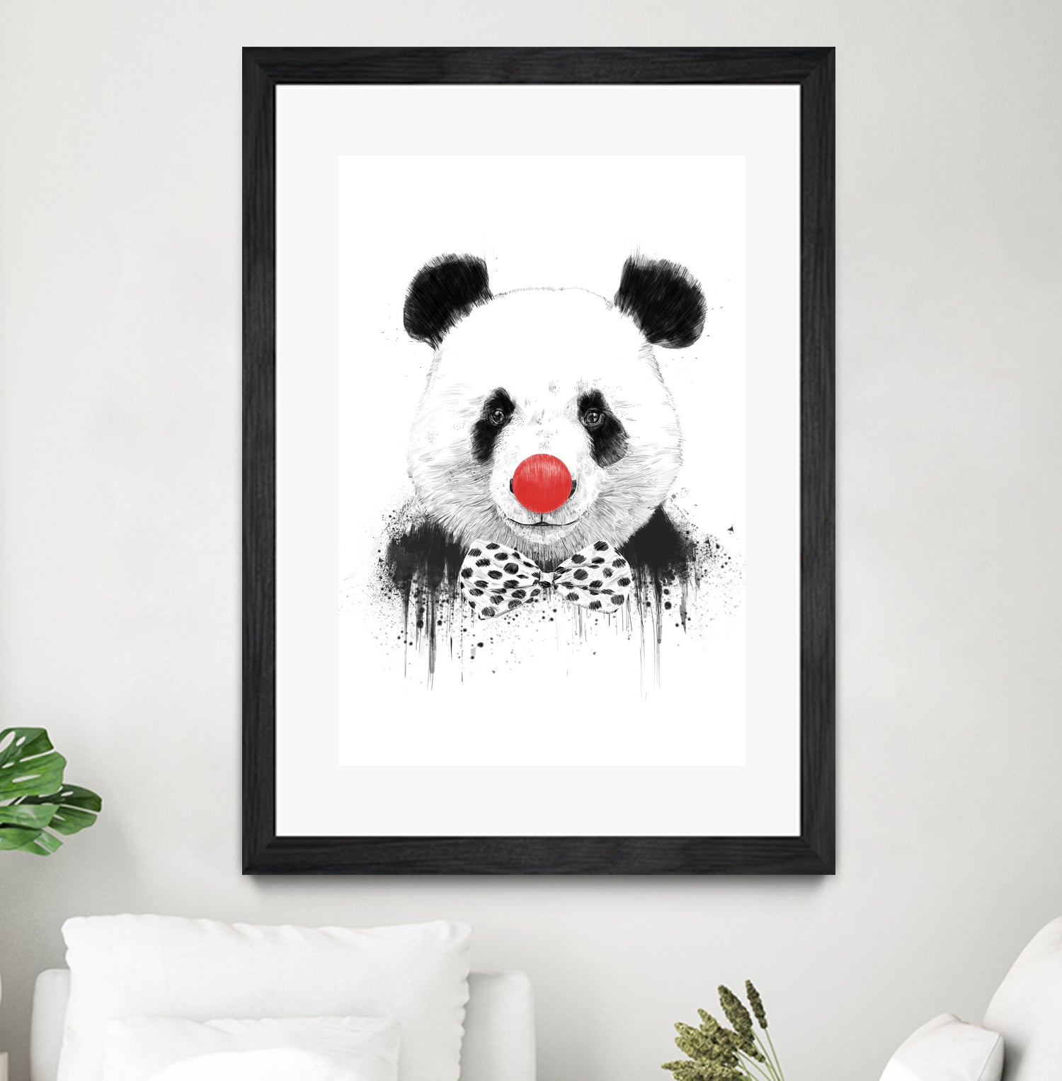 Clown panda by Solti Balázs on GIANT ART - black mixed media