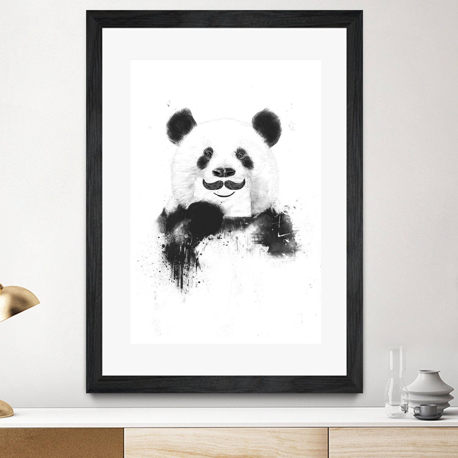 Funny panda by Solti Balázs on GIANT ART - white digital drawing