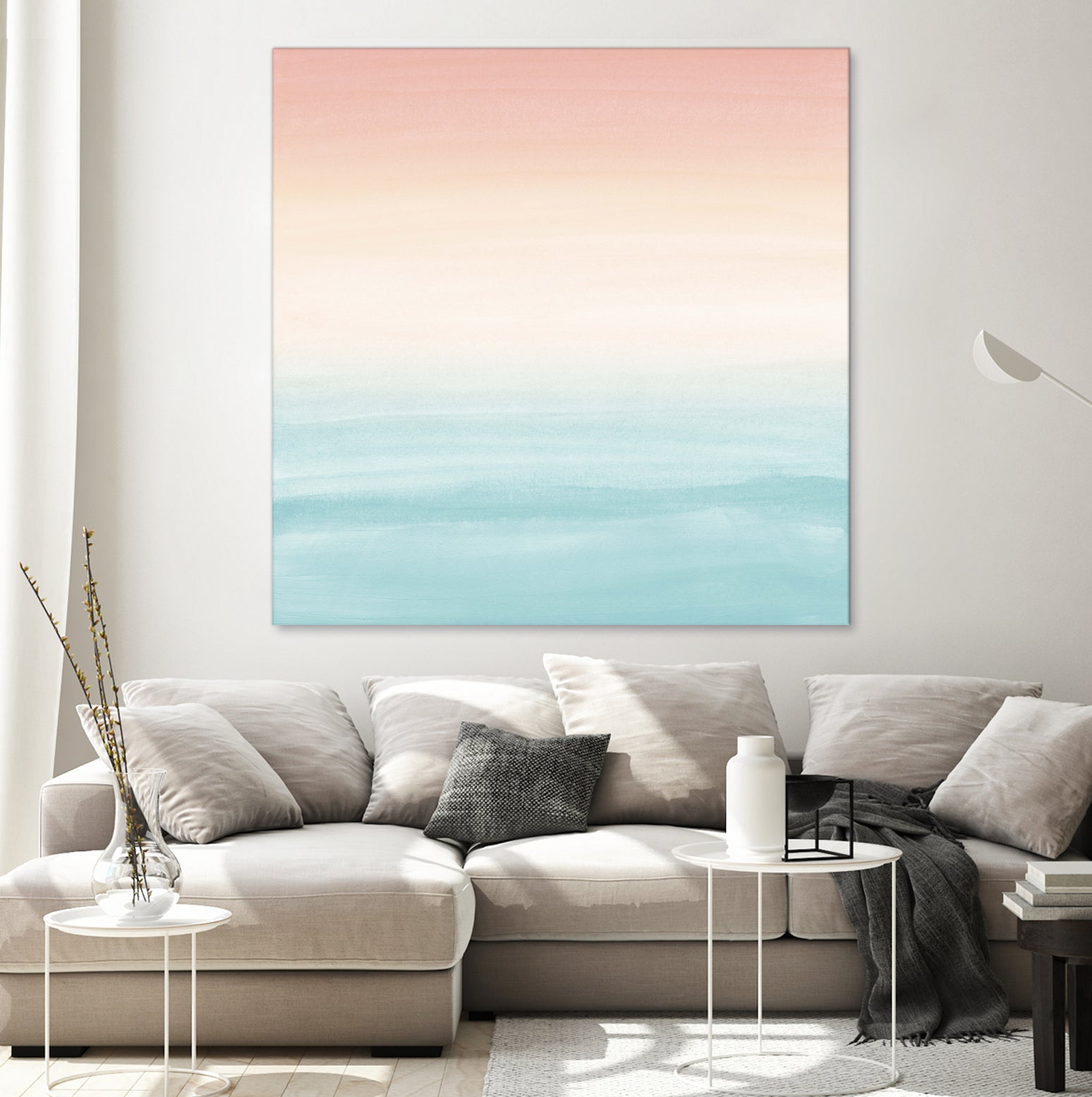 Touching Watercolor Abstract Beach Dream #3 #painting #decor by Anita & Bella Jantz on GIANT ART - orange digital painting