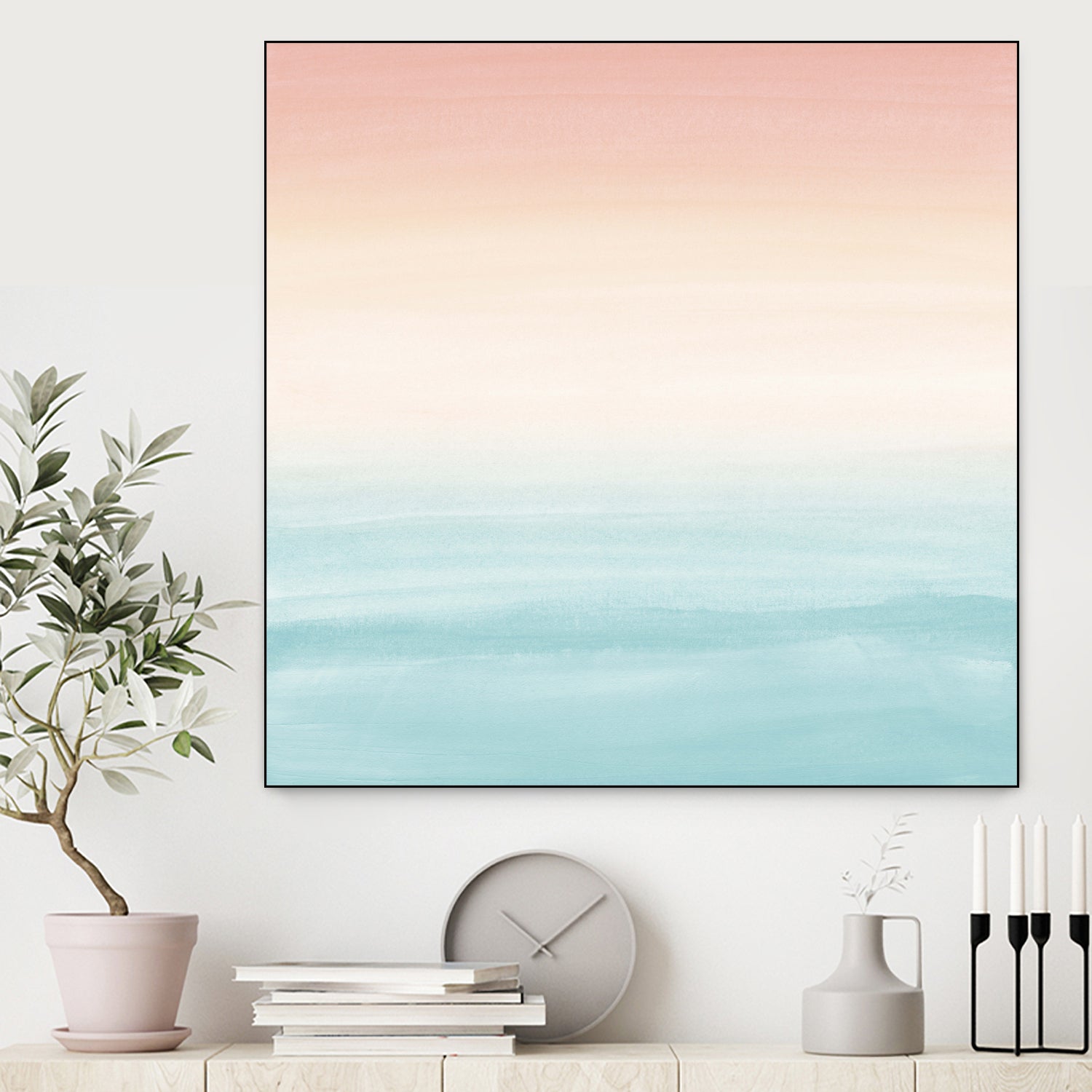 Touching Watercolor Abstract Beach Dream #3 #painting #decor by Anita & Bella Jantz on GIANT ART - orange digital painting