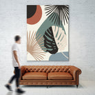 Minimal Yin Yang Monstera Fan Palm Finesse #1 #tropical by Anita & Bella Jantz on GIANT ART - green digital drawing