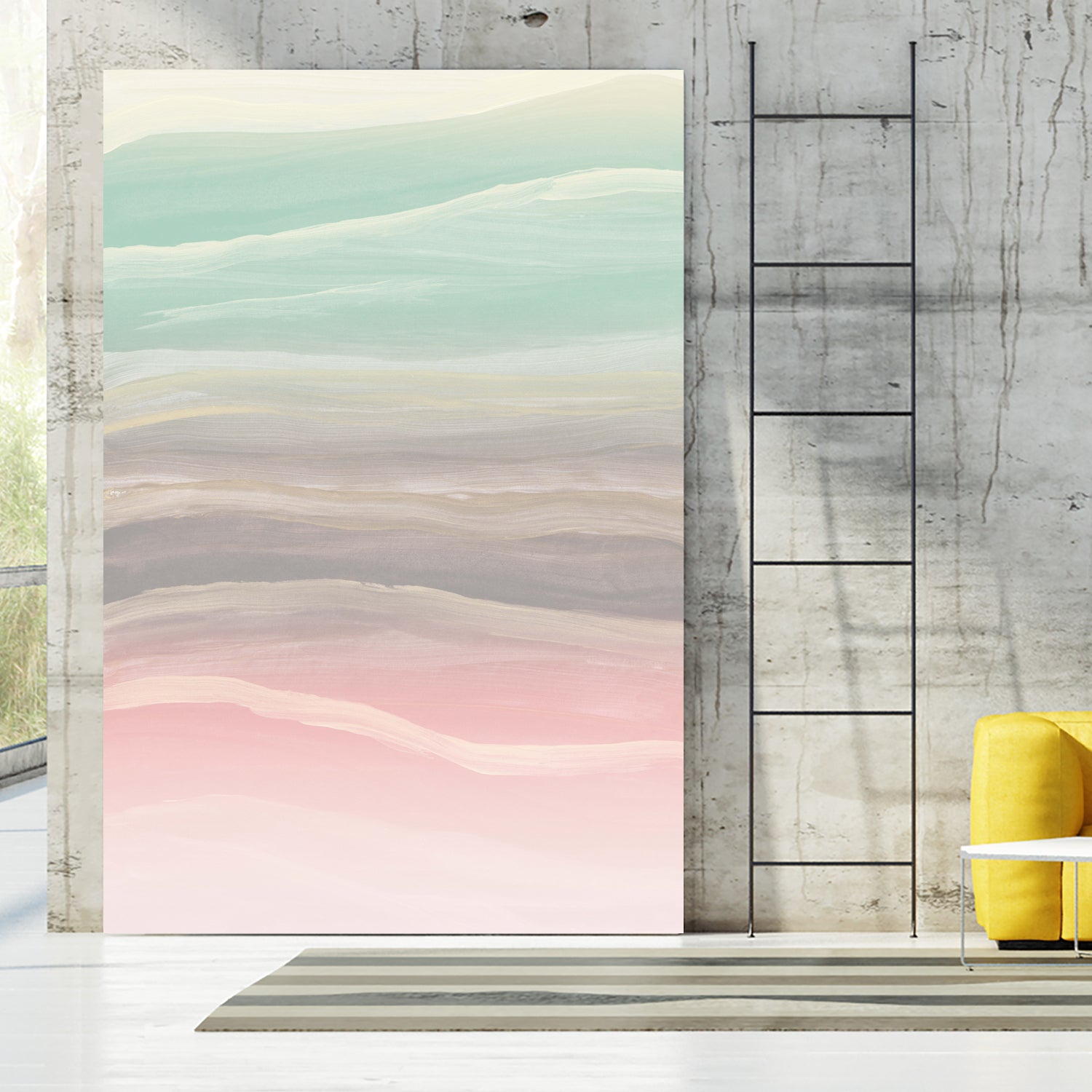 Pastel Watercolor Waves Abstract #1 #painting #decor #art by Anita & Bella Jantz on GIANT ART - pink digital painting