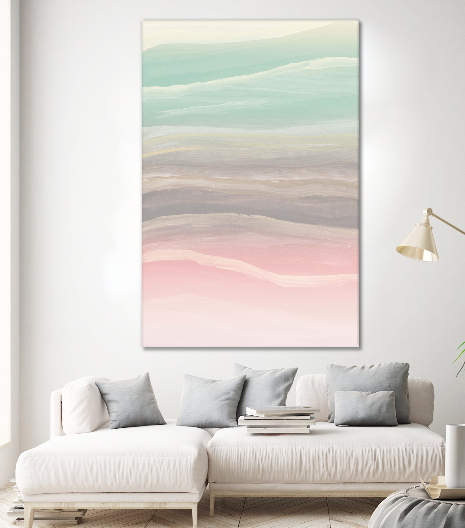 Pastel Watercolor Waves Abstract #1 #painting #decor #art by Anita & Bella Jantz on GIANT ART - pink digital painting