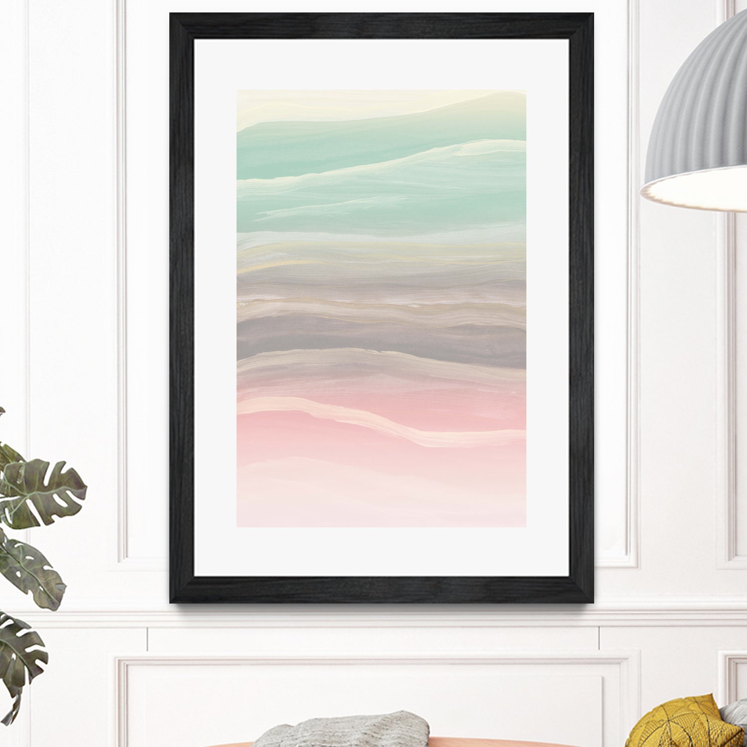 Pastel Watercolor Waves Abstract #1 #painting #decor #art by Anita & Bella Jantz on GIANT ART - pink digital painting