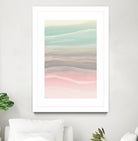 Pastel Watercolor Waves Abstract #1 #painting #decor #art by Anita & Bella Jantz on GIANT ART - pink digital painting