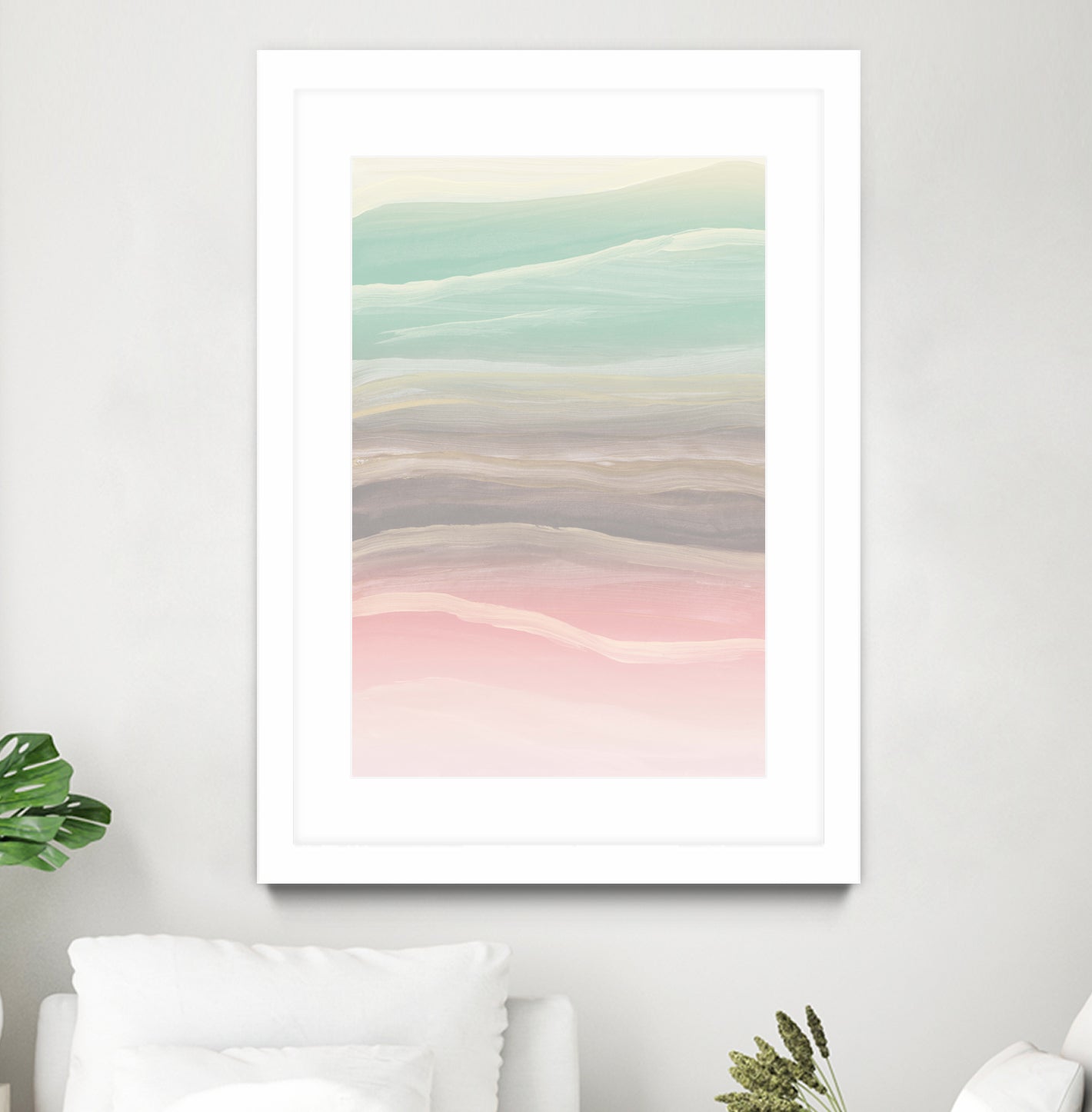 Pastel Watercolor Waves Abstract #1 #painting #decor #art by Anita & Bella Jantz on GIANT ART - pink digital painting