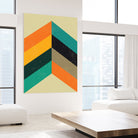 Mid Century Chevron by Studio North on GIANT ART - orange digital drawing