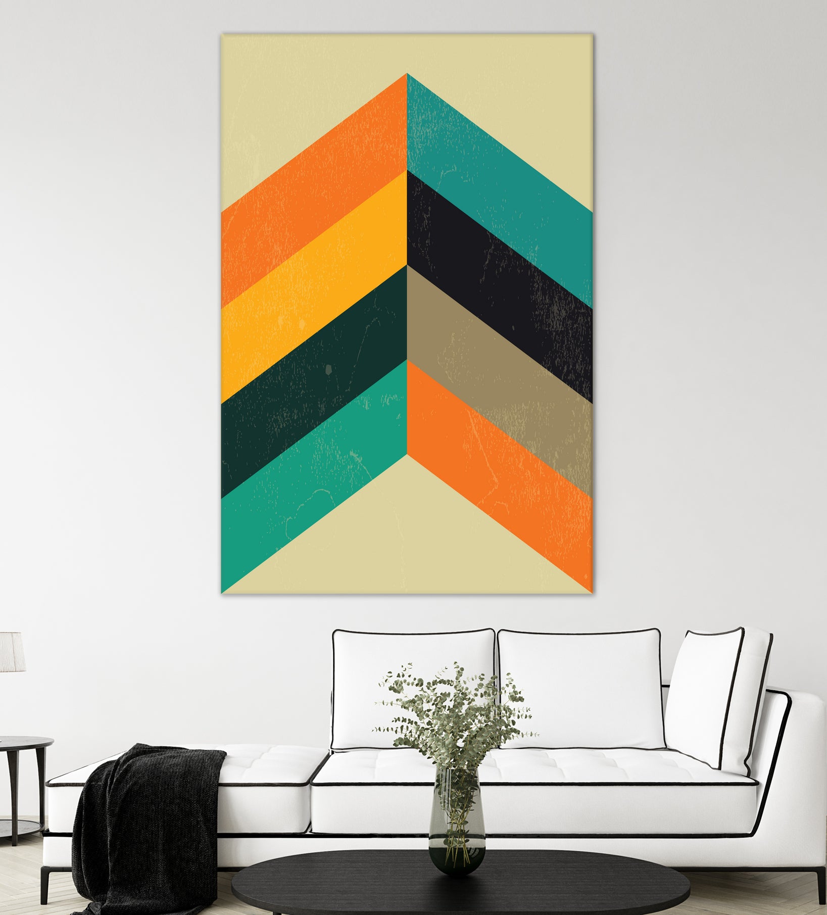 Mid Century Chevron by Studio North on GIANT ART - orange digital drawing