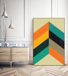 Mid Century Chevron by Studio North on GIANT ART - orange digital drawing