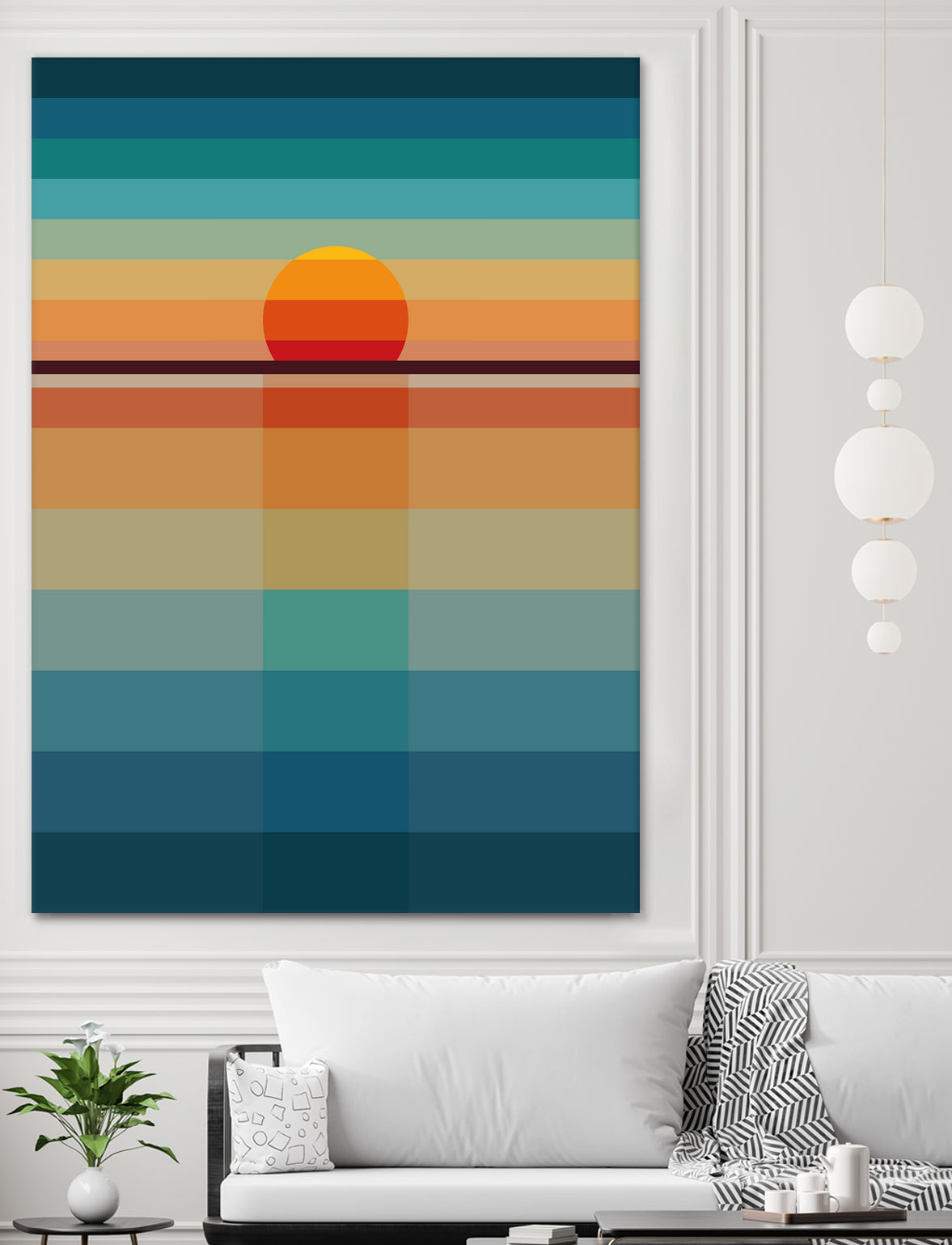 Geometric Sunset by Roland Bánrévi on GIANT ART - yellow vector illustration