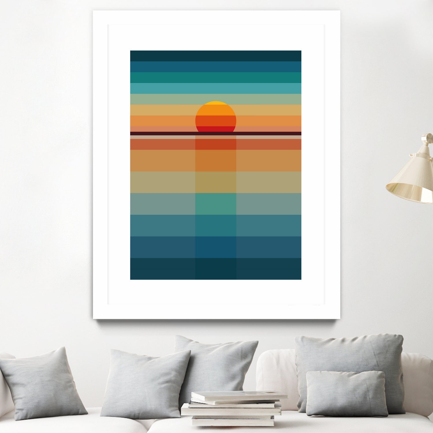 Geometric Sunset by Roland Bánrévi on GIANT ART - yellow vector illustration