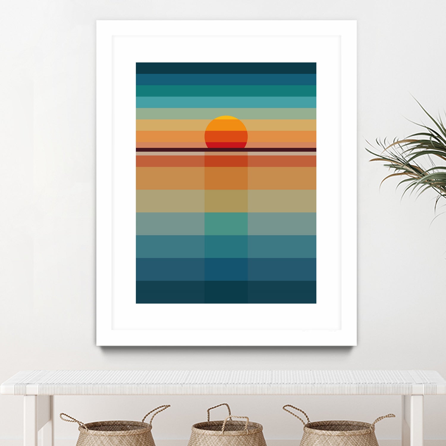 Geometric Sunset by Roland Bánrévi on GIANT ART - yellow vector illustration