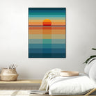 Geometric Sunset by Roland Bánrévi on GIANT ART - yellow vector illustration