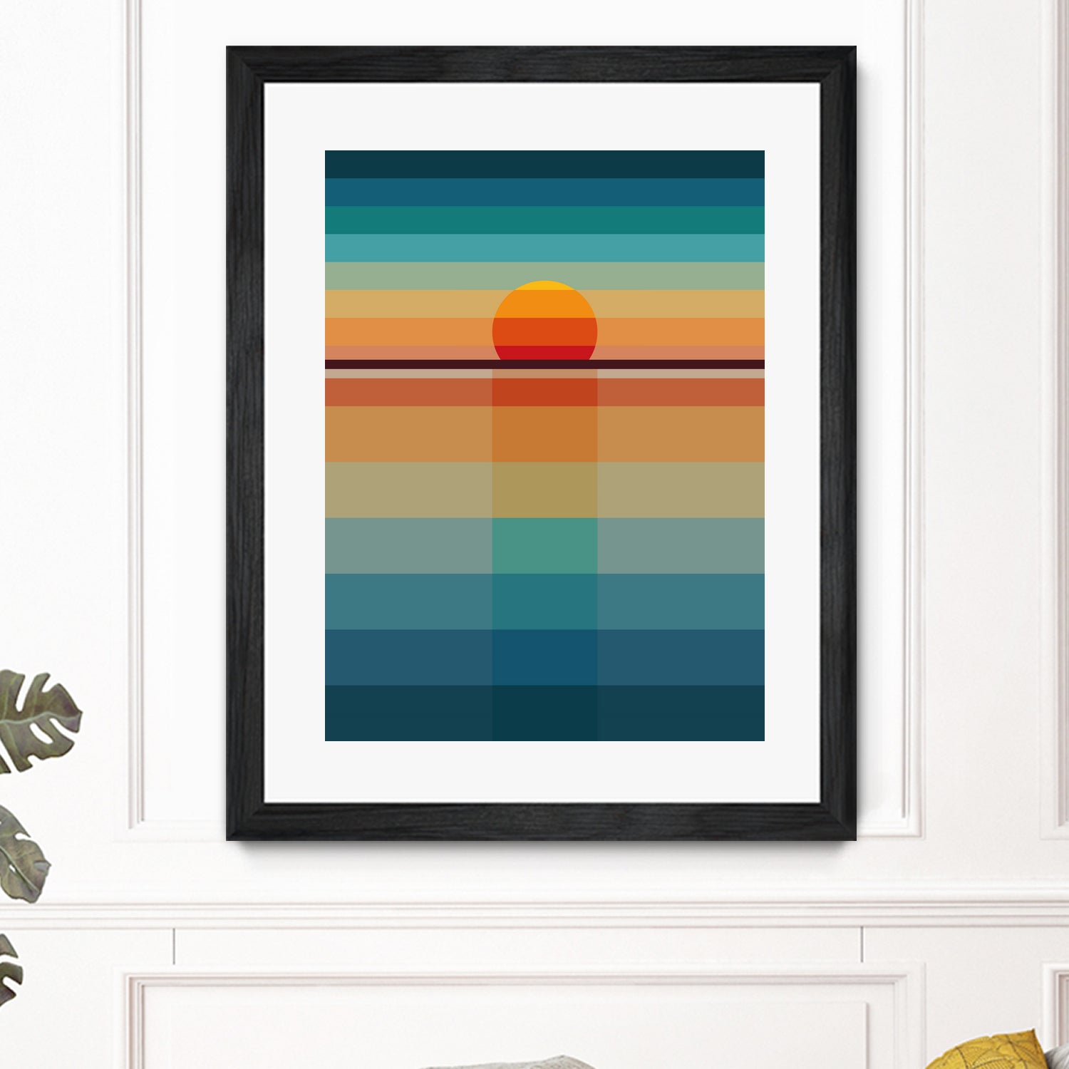 Geometric Sunset by Roland Bánrévi on GIANT ART - yellow vector illustration