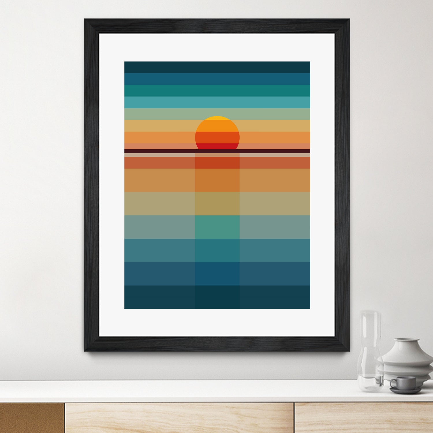 Geometric Sunset by Roland Bánrévi on GIANT ART - yellow vector illustration