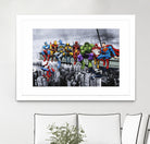 Marvel and DC Superheroes Lunch Atop A Skyscraper by Dan Avenell on GIANT ART - red digital painting