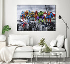 Marvel and DC Superheroes Lunch Atop A Skyscraper by Dan Avenell on GIANT ART - red digital painting