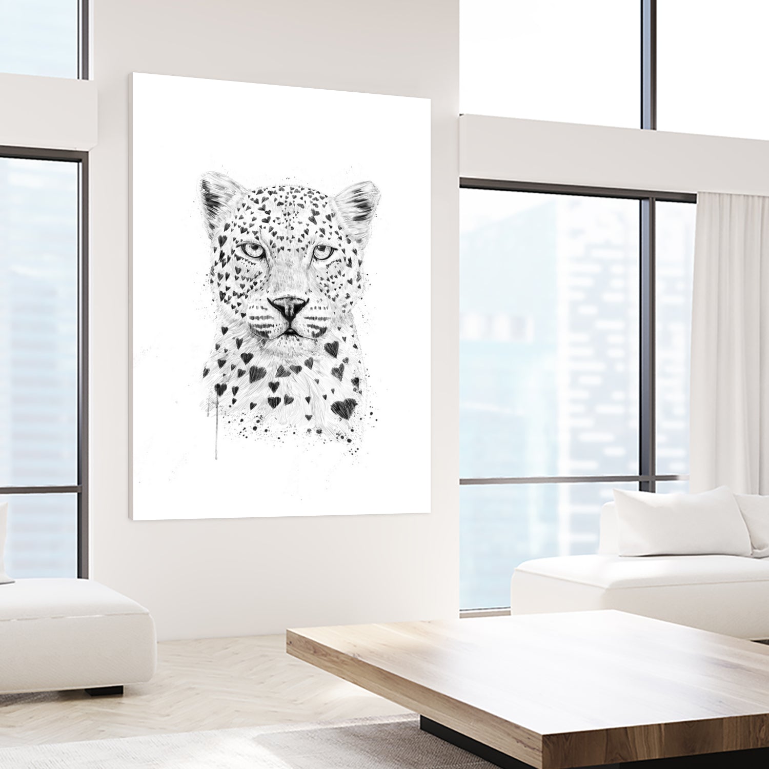 Lovely leopard by Solti Balázs on GIANT ART - white digital drawing