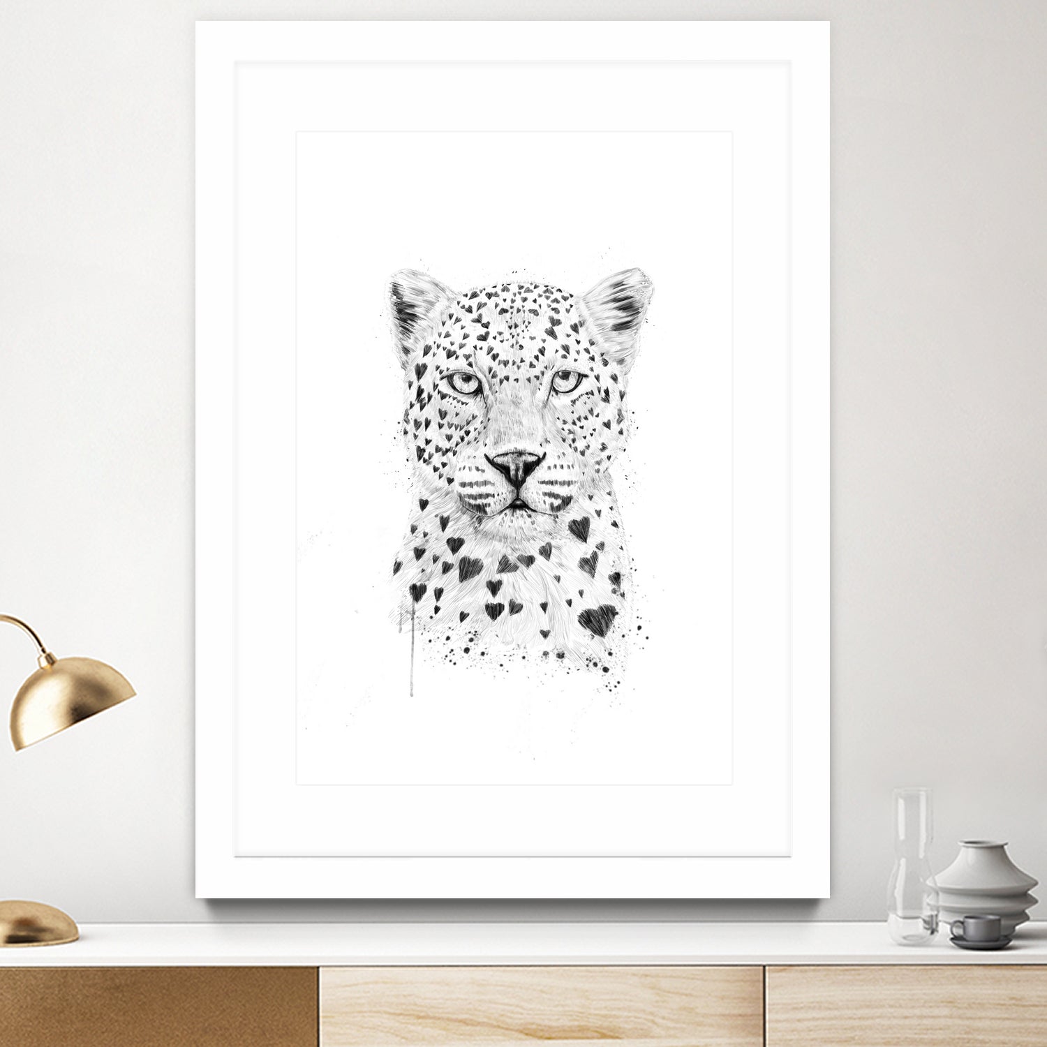 Lovely leopard by Solti Balázs on GIANT ART - white digital drawing