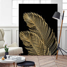 Palm Leaves Finesse Line Art with Gold Foil #1 #minimal by Anita & Bella Jantz on GIANT ART - yellow digital drawing