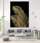 Palm Leaves Finesse Line Art with Gold Foil #1 #minimal by Anita & Bella Jantz on GIANT ART - yellow digital drawing