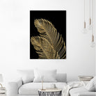 Palm Leaves Finesse Line Art with Gold Foil #1 #minimal by Anita & Bella Jantz on GIANT ART - yellow digital drawing