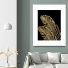 Palm Leaves Finesse Line Art with Gold Foil #1 #minimal by Anita & Bella Jantz on GIANT ART - yellow digital drawing