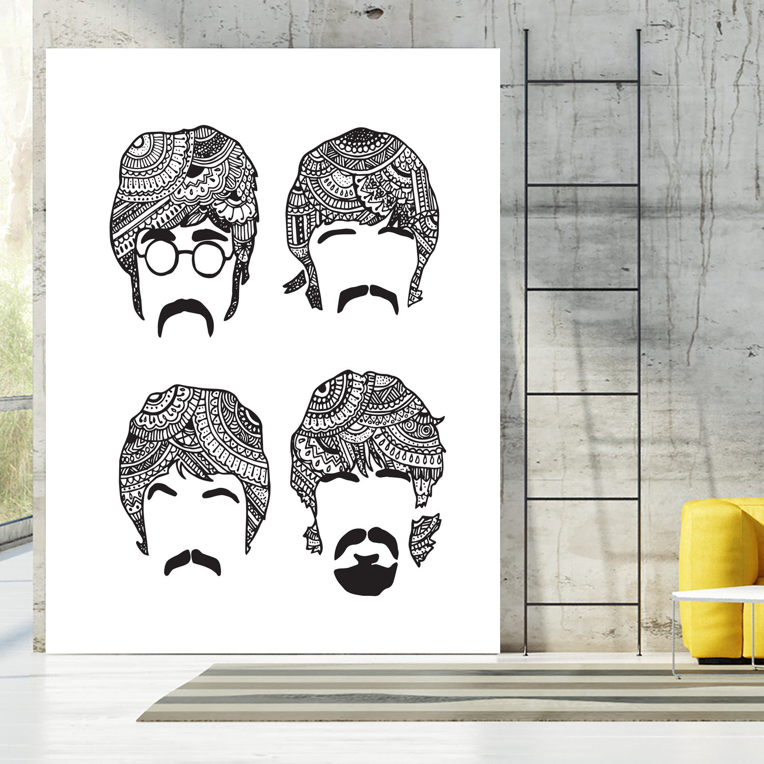 Beatles Mehendi by Candelaria Undurraga on GIANT ART - white digital drawing