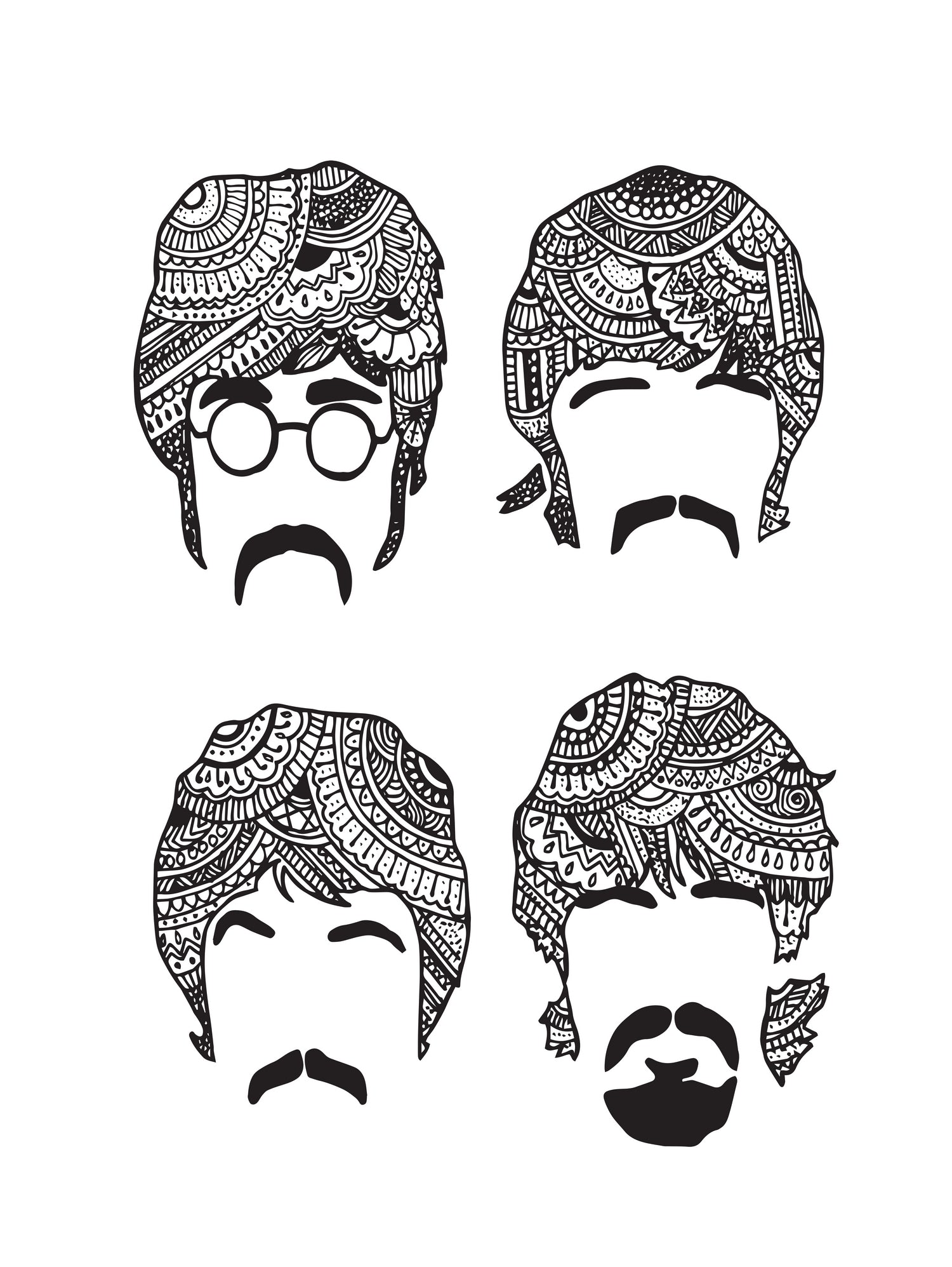 Beatles Mehendi by Candelaria Undurraga on GIANT ART - white digital drawing