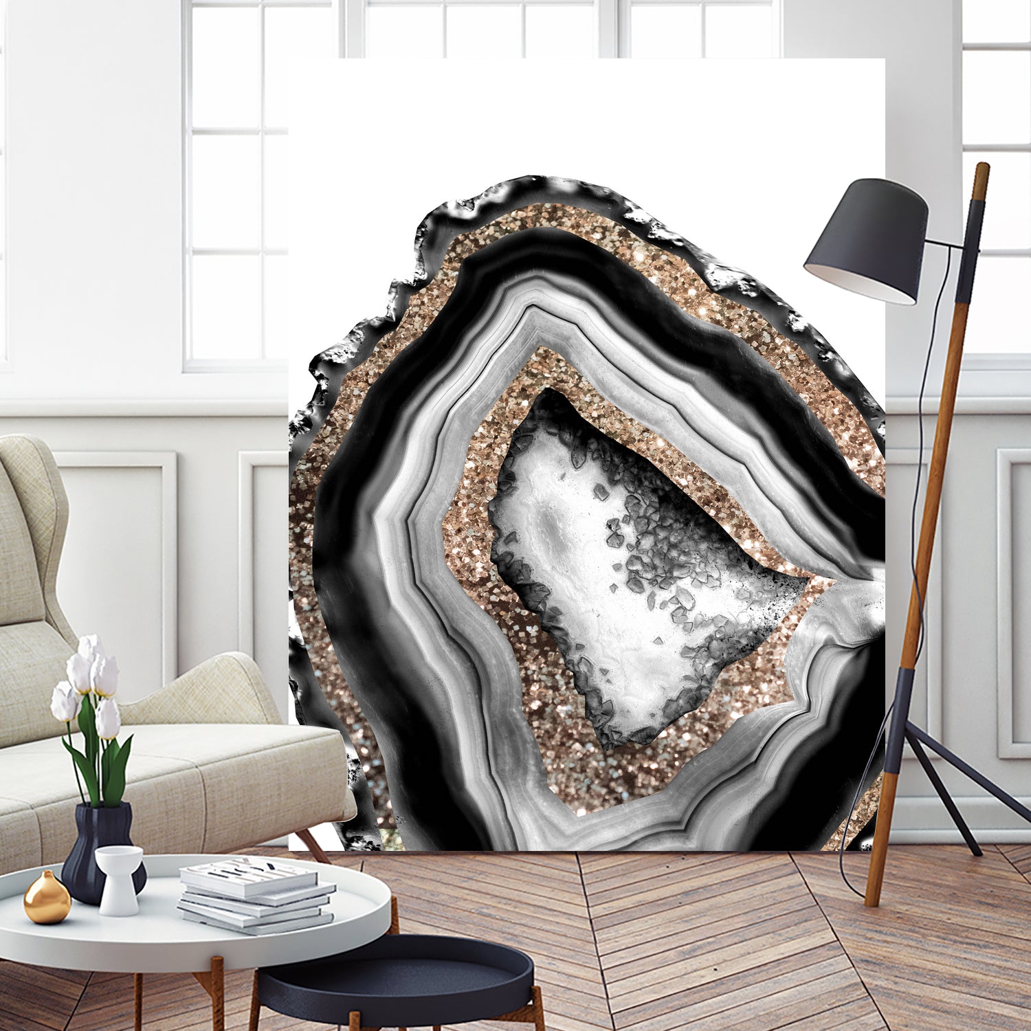 Agate Gold Glitter Glam #1 #gem #decor #art by Anita & Bella Jantz on GIANT ART - gray photo illustration