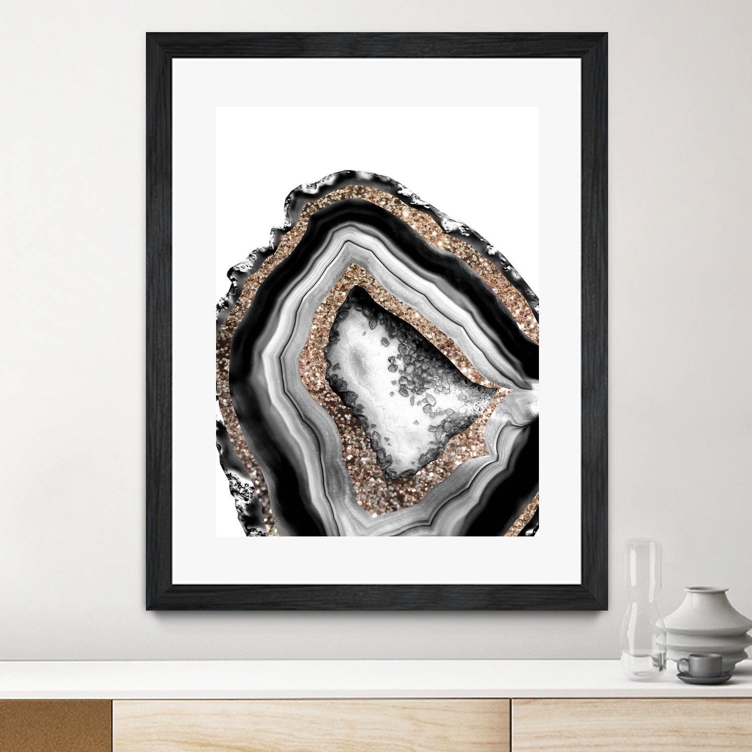 Agate Gold Glitter Glam #1 #gem #decor #art by Anita & Bella Jantz on GIANT ART - gray photo illustration